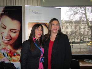 Jeanette Haynes, Body Benefits, with Diane Wilson at the Q-Med (Restylane) Academy at the Royal College of Physicians in London