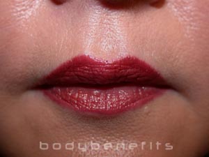 Lips after strong lip colour